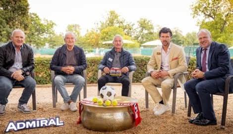 Experte Kurt Garger, Fußball-Legende Herbert Prohaska, Moderator Hannes Steiner, ...