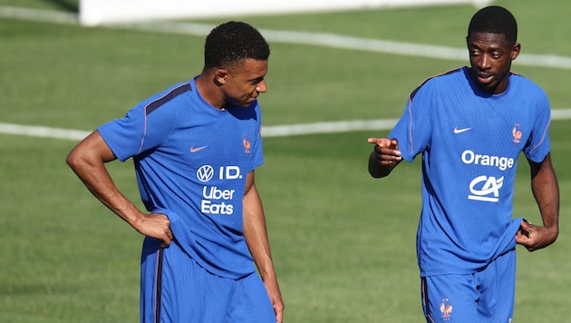 Zwischen Kylian Mbappe (l.) und Ousmane Dembele (r.) soll‘s kriseln.