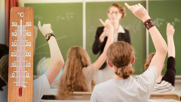 Schulklassen werden in Wiener Neustadt gegen Hitze gerüstet.