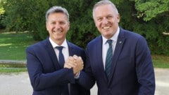 Kärntens Landeshauptmann Daniel Fellner (li.) zu Gast in Graz bei Mario Kunasek