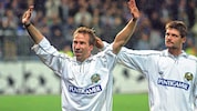 Roman Mählich und Hannes Reinmayr jubelten 1999 über einen historischen Sieg gegen Olympique ...
