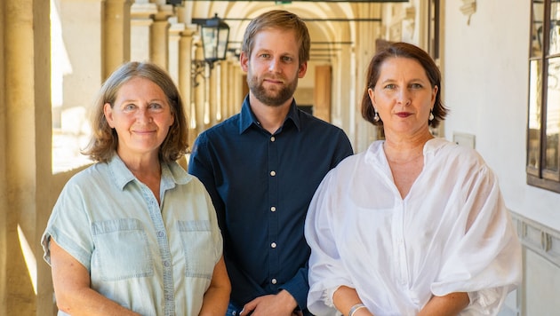 Die Grazer Bürgermeisterin Elke Kahr, Landtagsabgeordneter Alexander Melinz und Andrea ...