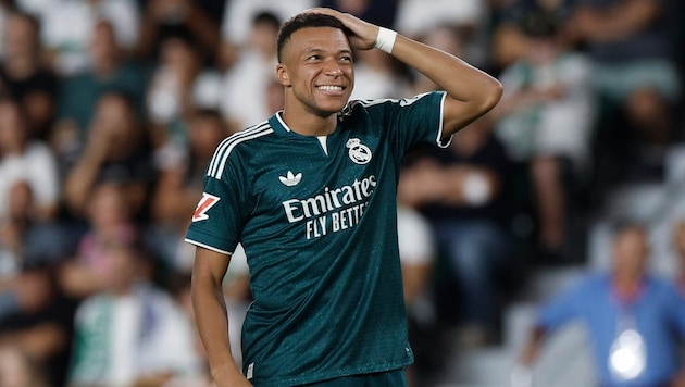 “That was a close call,” Real star Kylian Mbappé seems to be thinking here...