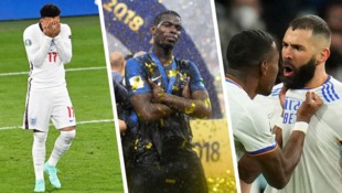 Jadon Sancho, Paul Pogba, David Alaba und Karim Benzema (von li. nach re.) – sie alle sind ...