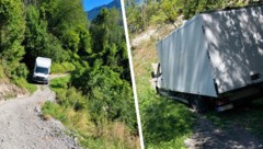 Bis es nicht mehr weiterging: Der Klein-Lkw musste letztlich geborgen und abgeschleppt werden.