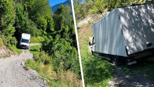 Bis es nicht mehr weiterging: Der Klein-Lkw musste letztlich geborgen und abgeschleppt werden.