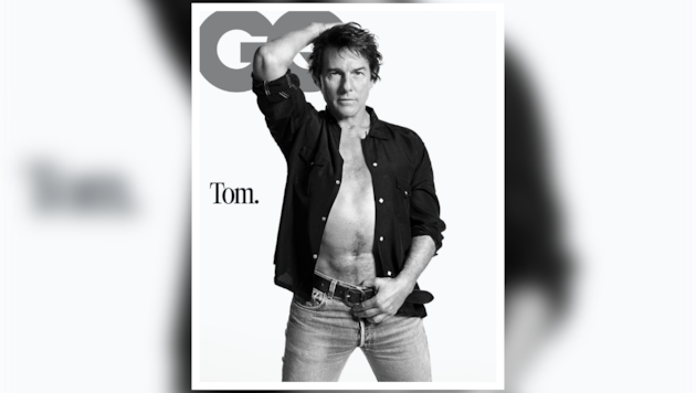Tom Cruise: Mit offenem Hemd, hochgekrempelten Ärmeln und hautenger Jeans präsentiert sich der ...