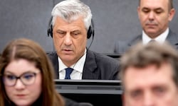 Der ehemalige Präsident des Kosovo, Hashim Thaci, 2023 vor dem Kosovo-Tribunal in De Haag.