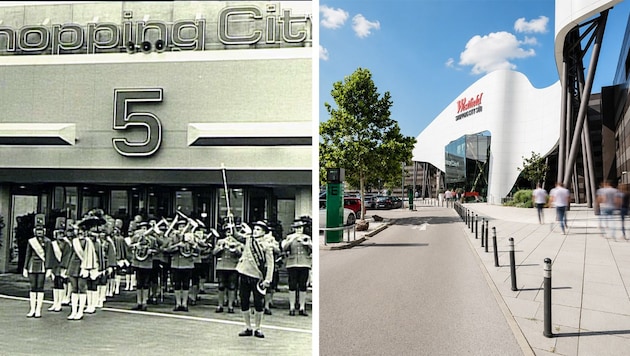 Auf der grünen Wiese entstand vor 50 Jahren die Shopping City Süd. Kurz nach der Eröffnung waren ...