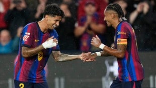 Joao Cancelo (l.) und Raphinha (r.) brachten es zusammen auf fünf Treffer.