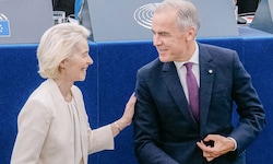 EU-Kommissionspräsident Ursula von der Leyen und Kanadas Premier Mark Carney streben ...