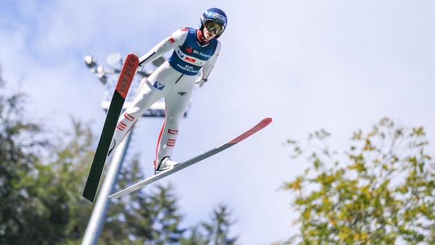 Eva Pinkelnig absolvierte am Donnerstag im Montafon ihre ersten Sprünge nach ihrer schweren ...