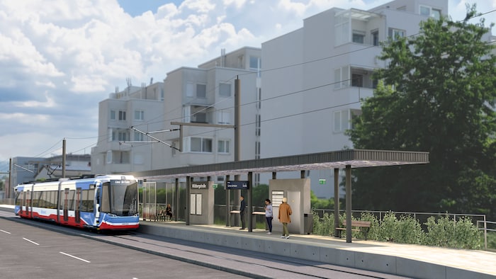 Visualization of the Wildbergstraße stop