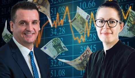 Ivan Vlaho, Chef Bank Austria, und Gerda Holzinger-Burgstaller, Vorstandsvorsitzende der Erste ...