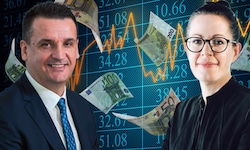 Ivan Vlaho, Chef der Bank Austria, und Gerda Holzinger-Burgstaller, Vorstandsvorsitzende der ...