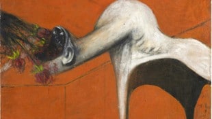 Francis Bacon: Figurenstudie („Fury“), ca. 1944 94 × 74 cm, Öl und Pastellkreide auf ...