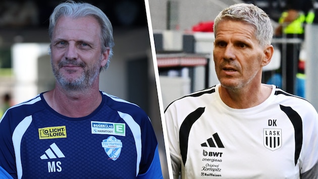 Die Trainer von TSV Hartberg und LASK, Markus Schopp und Didi Kühbauer ...