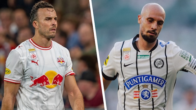 Haris Tabaković und Jon Gorenc Stankovič – zwei Spieler, die sich beim Duell von Red Bull ...