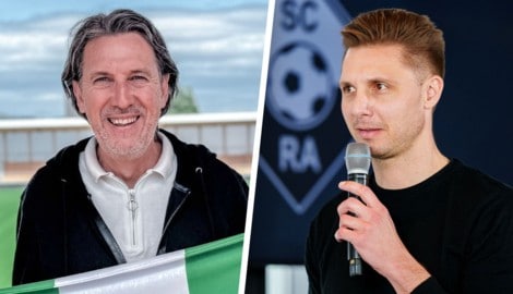 Dieter Alge (l.) ist seit Juni 2025 Sportdirektor in Lustenau, Philipp „Pipo“ Netzer ist ein ...
