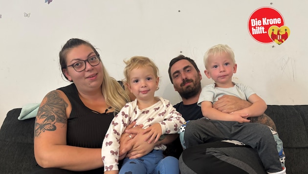 „Krone hilft“ möchte Vanessa, Manuel und ihren beiden Kindern, Mirabella (2) und Emilio (3), in ...