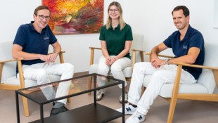Bernhard Angermayr, Diätologin Johanna Fuchs und Sebastian Klein (v.li.)