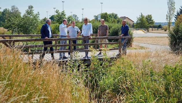 ÖVP-Landtagsabgeordneter Franz Dinhobel, ÖVP-Bürgermeister Manfred Rottensteiner, ÖVP-Vize Peter ...