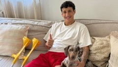 Yannic Fötschl mit Hund Ferdi.