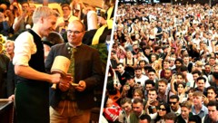 Seit 12 Uhr fließt auf der Wiesn das Bier ... der neue Oberbürgermeister (ganz links) hat beim ...