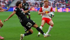 Yorbe Vertessen (re.) traf beim 1:1 im bislang letzten Duell der Bullen gegen Sturm Graz.