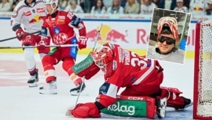 In Salzburg zauberte der KAC-Goalie Florian Vorauer. Seine Spezialbrille, Modell ...