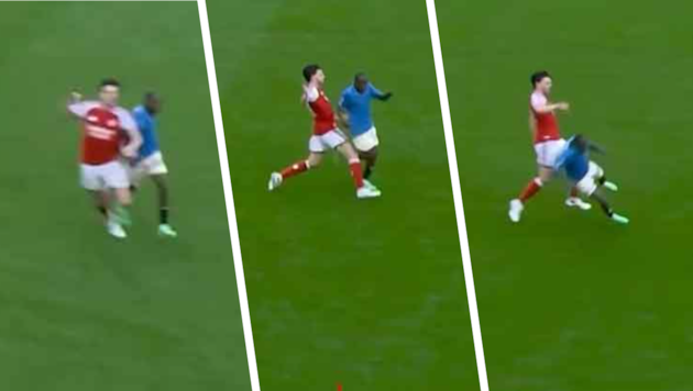 Declan Rice mäht Malick Yaclouye um – und kommt mit Gelb davon.