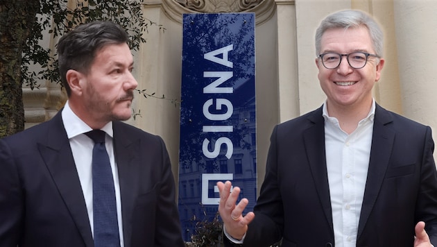 Signa-Gründer René Benko und Ex-Raiffeisen-NÖ-Wien-Generaldirektor Michael Höllerer (re.)