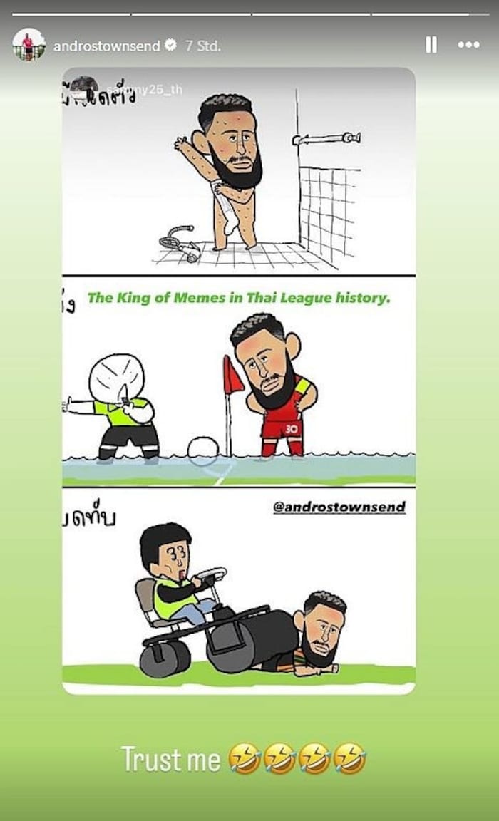 Andros Townsend kann bereits über den Zwischenfall lachen …