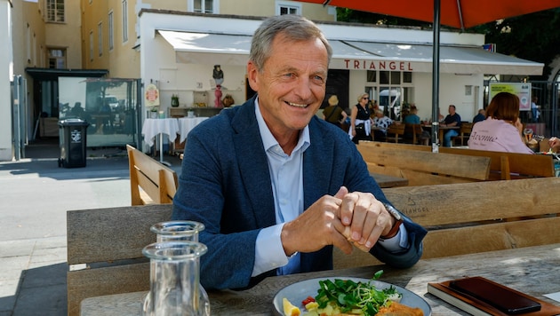 Hans Scharfetter traf sich mit der „Krone“ zum Gespräch im Triangel.