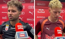 Simon Seidl von Sturm Graz (links) und Valentin Zabransky von Salzburg.