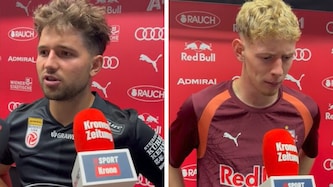 Simon Seidl von Sturm Graz (links) und Valentin Zabransky von Salzburg.