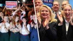 In Berlin greift die Linke nach der Macht (li.), in Mecklenburg-Vorpommern landet die AfD auf ...
