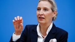 Alice Weidel wiederholte bei einer Pressekonferenz eine Aussage, mit der sie schon im ...