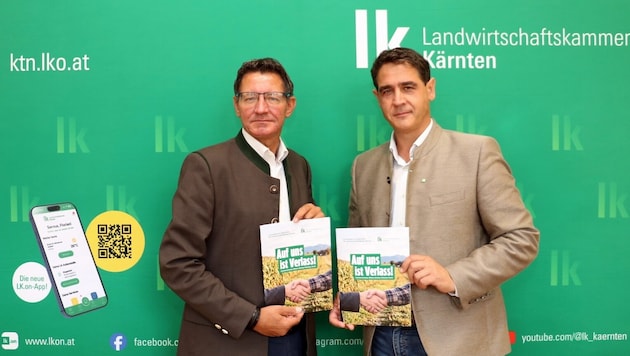 Präsentierten Leistungsbericht: Kärntens Landwirtschaftskammerpräsident Siegfried Huber und ...