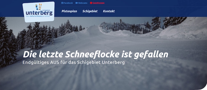 Auf der Webseite des Skigebiets wurde am Montag die Meldung über das Aus bekannt gegeben.