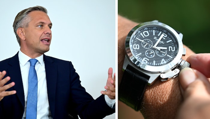 Wirtschaftsminister Wolfgang Hattmannsdorfer (ÖVP) bringt die Uhr-Verordnung in den Ministerrat ...
