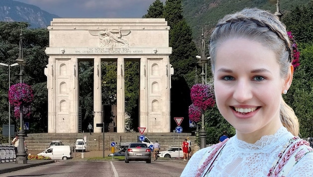 Das Siegesdenkmal mitten in Bozen mit astreiner Fascho-Symbolik: Trotz zig Beseitigungsversuche ...