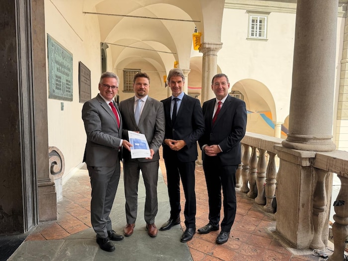 Jens Michel (Präsident des Sächsischen Rechnungshofs), Günter Bauer (Direktor des Kärntner ...