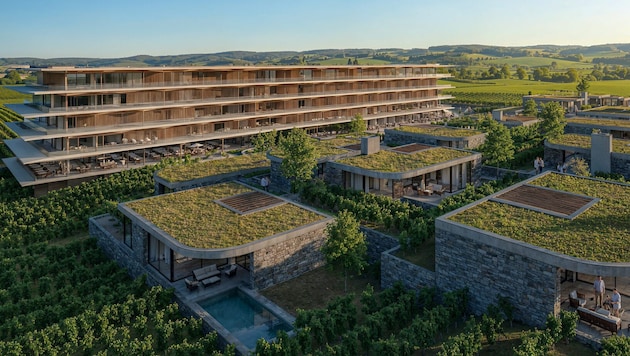 Illustration: So könnte das geplante 5-Sterne-Luxusresort in Lutzmannsburg künftig aussehen, mit ...
