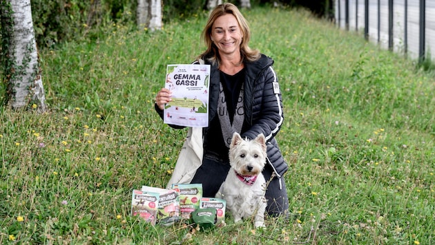Natascha und Hündin „Nikita“ nehmen am 8. Oktober die Fährte auf.