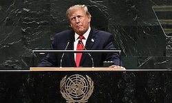 US-Präsident Donald Trump bei seiner Rede am Dienstag in New York