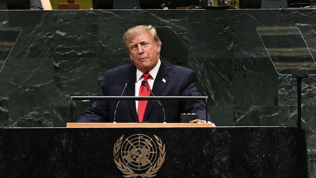 US-Präsident Donald Trump bei seiner Rede am Dienstag in New York