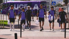 Die Spieler von Real Valladolid in Ceuta.