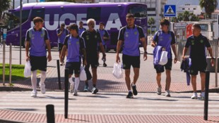 Die Spieler von Real Valladolid in Ceuta.