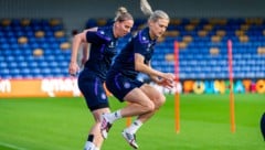 Carina Wenninger (re.) und Kathi Schiechtl beim Abschlusstraining in London.